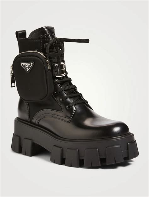 prada black boots with pouch|Prada combat boots with pouches.